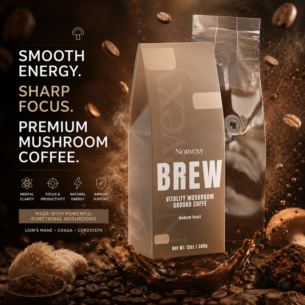 BREW (Vitality Mushroom Coffee - Medium Roast)